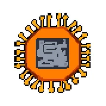 Transistor microchip pixel art vector illustration Ilustración de archivo