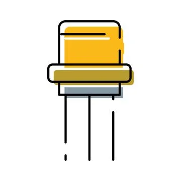 Transistor semiconductor component icon for electronics technology 库存插图