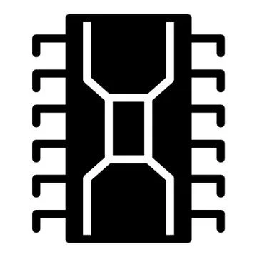 Transistor solid icon. Chip vector illustration isolated on white. Circuit glyph Stock Illustration