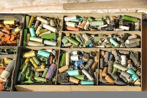 Transistors as circuit board elements of the electronic devices Stock Photos