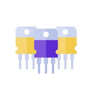 Transistors icon, flat vector design Stock Illustration