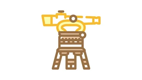 Transit level tool civil engineer color icon animation Stock Footage 327269240