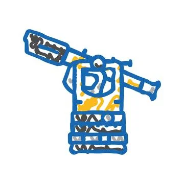 Transit level tool civil engineer icon doodle illustration Stock Illustration