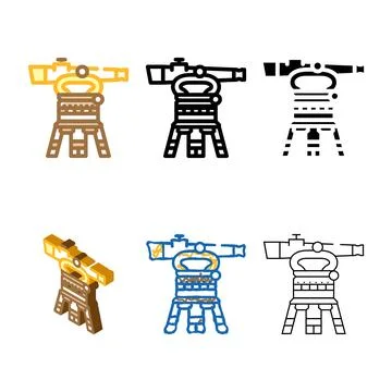 Transit level tool civil engineer color diversity icon vector Illustrazione stock