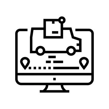 In transit parcel status line icon vector illustration Stock Illustration