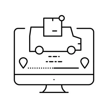 In transit parcel status line icon vector illustration Stock Illustration
