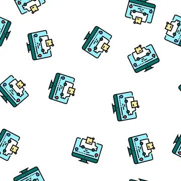 In transit parcel status vector seamless pattern Stock Illustration