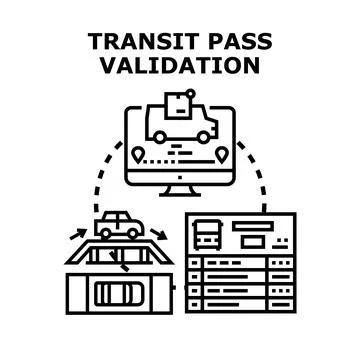 Transit pass validation concept vector illustration Ilustração Stock