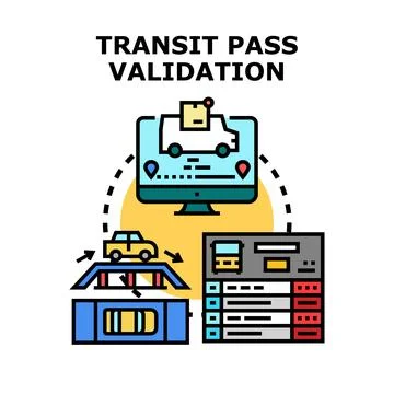 Transit pass validation concept vector illustration Stock Illustration
