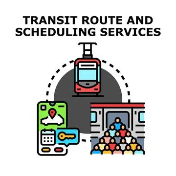 Transit route and scheduling services vector illustration Stock Illustration