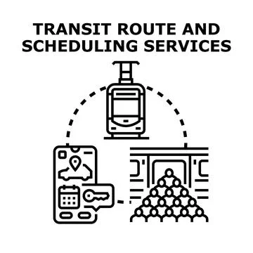 Transit route and scheduling services vector illustration Stock Illustration