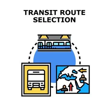 Transit route selection planning and delivery concept Stock Illustration