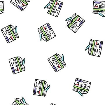Transit visa vector seamless pattern Stock Illustration