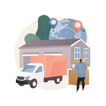 Transit warehouse abstract concept vector illustration. 스톡 일러스트