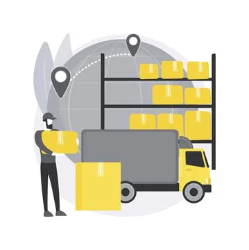Transit warehouse abstract concept vector illustration. 스톡 일러스트