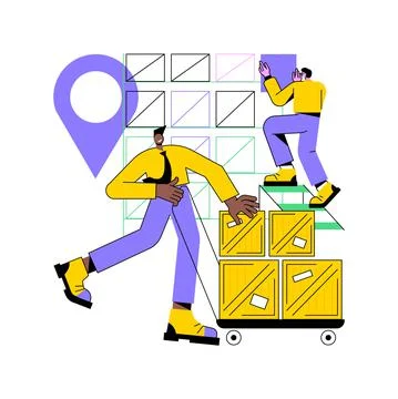 Transit warehouse abstract concept vector illustration. 스톡 일러스트