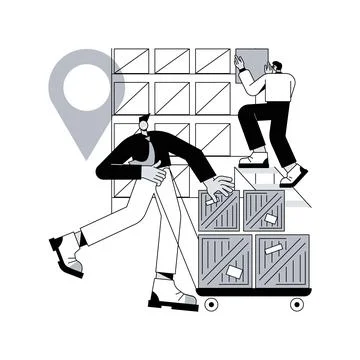 Transit warehouse abstract concept vector illustration. 스톡 일러스트