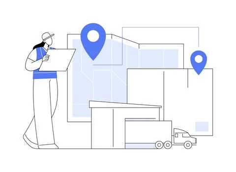 Transit warehouse abstract concept vector illustration. 스톡 일러스트