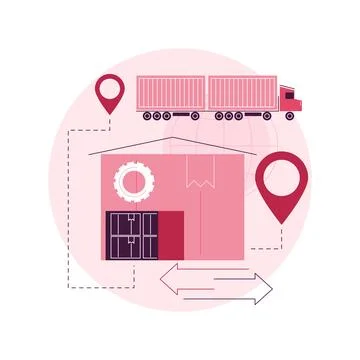 Transit warehouse abstract concept vector illustration. 스톡 일러스트