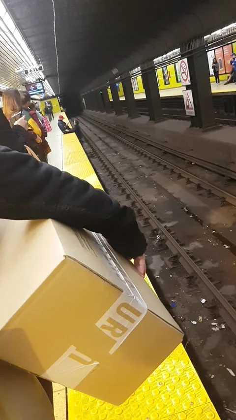 Transit Worker Talks Man Out of Suicide, Toronto, Canada - 26 Apr 2017 Stock Footage 205293984