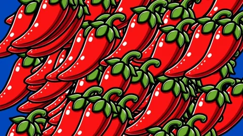 Transition animation of a cluster of chili expanding Stock Footage 332139301