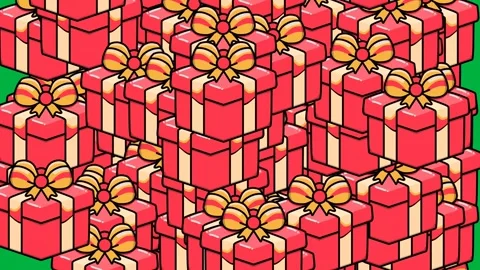 Transition animation of a cluster of gifts expanding  Stock Footage 332139302