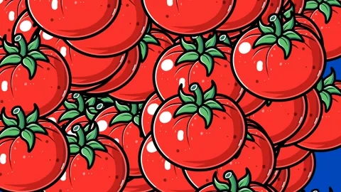 Transition animation of a cluster of tomatoes expanding Stock Footage 332139346