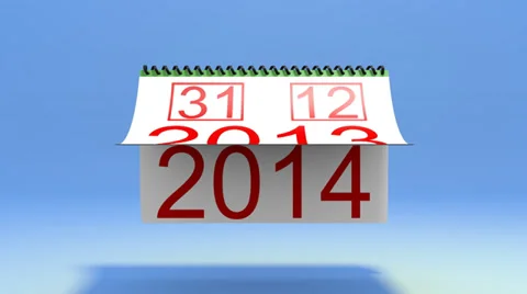 Transition between 2013 and 2014 with alpha channel Stock Footage 31612084