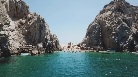 Transition Between Lovers to Divorce Beach Cabo San Lucas Mexico Stock Footage 99150745