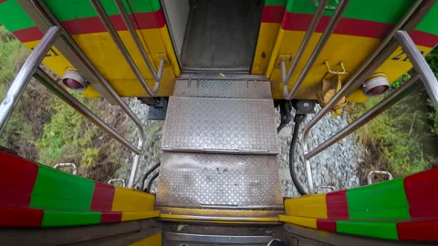A transition between two train carriages , Bangkok , Tayland Stock-Footage 307623502