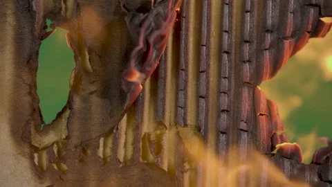 Transition Burning Cardboard Stock Footage 172223424