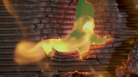 Transition Burning Cardboard Stock Footage 172362902