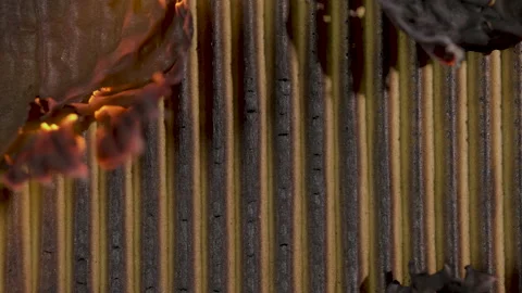 Transition Burning Cardboard Stock Footage 172420667