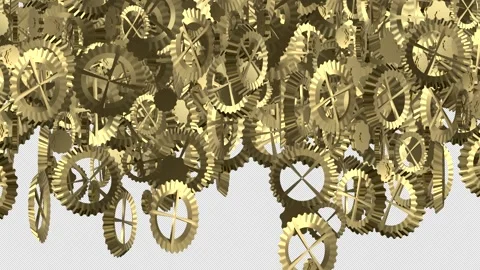 Transition Cogs and wheels element with alpha channel. Stock Footage 306069416