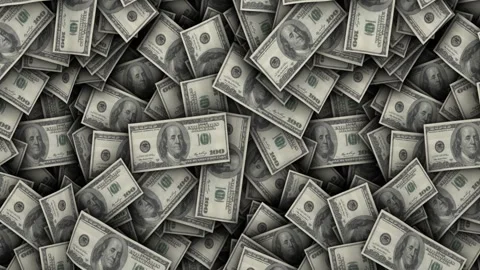Transition Curtain Dollars Banknote Animation, on Alpha Channel, Loop Vidéo 320974213