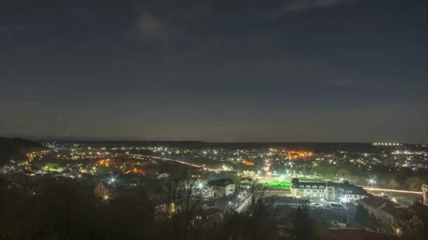 Transition from day to night, timelapse, night in the Ukrainian city Video stock 147619584