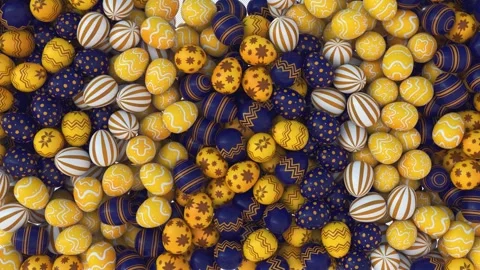 Transition of Easter Eggs on Alpha Stock Footage 266395423