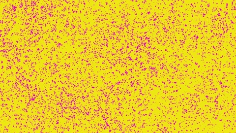 Transition effect of pink spray brush strokes or dots on a yellow background. Stock Footage 281863492