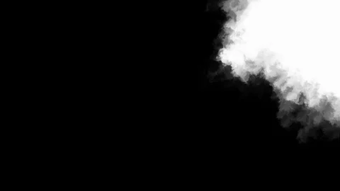 Transition with effects of ink blot or smoke turbulent moving. White color paint Video stock 125435218