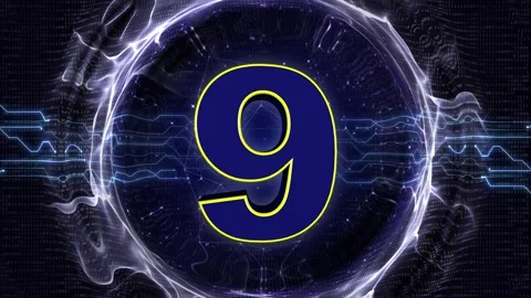 Transition Explosive Number 9 Animation Stock Footage 322150394