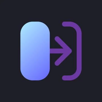 Transition flat gradient fill ui icon for dark theme Illustrazione stock