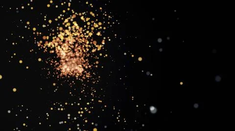 Transition of hot explosive particles. Abstract animation of flying particles Stock Illustration