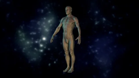 Transition from Human Physical Body To Energy Body Stock Footage