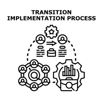Transition implementation process vector illustration concept Illustrazione stock