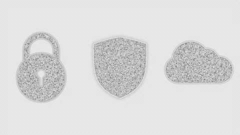 Transition key logo and shield logo and cloud logo abstract background Stockbeeldmateriaal 219944108