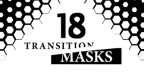Transition Masks With Hexagon Pattern 18 Versions of Luma Mattes, Alpha Channels Stock Footage 118930197