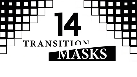 Transition Masks With Square Pattern. 14 Versions of Luma Mattes, Alpha Channels Stock Footage 116894354
