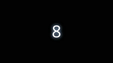 Transition of the number eight, 8, in 4k Stock Footage 164400901