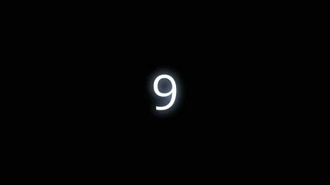 Transition of the number nine, 9, in 4k Stock Footage 164400899