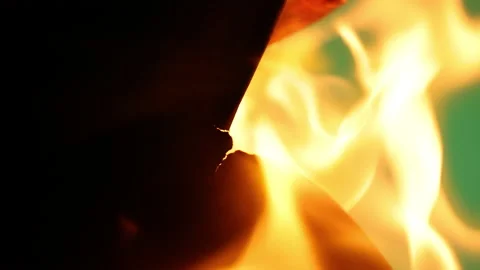 Transition Paper Burning Stock Footage 172200773